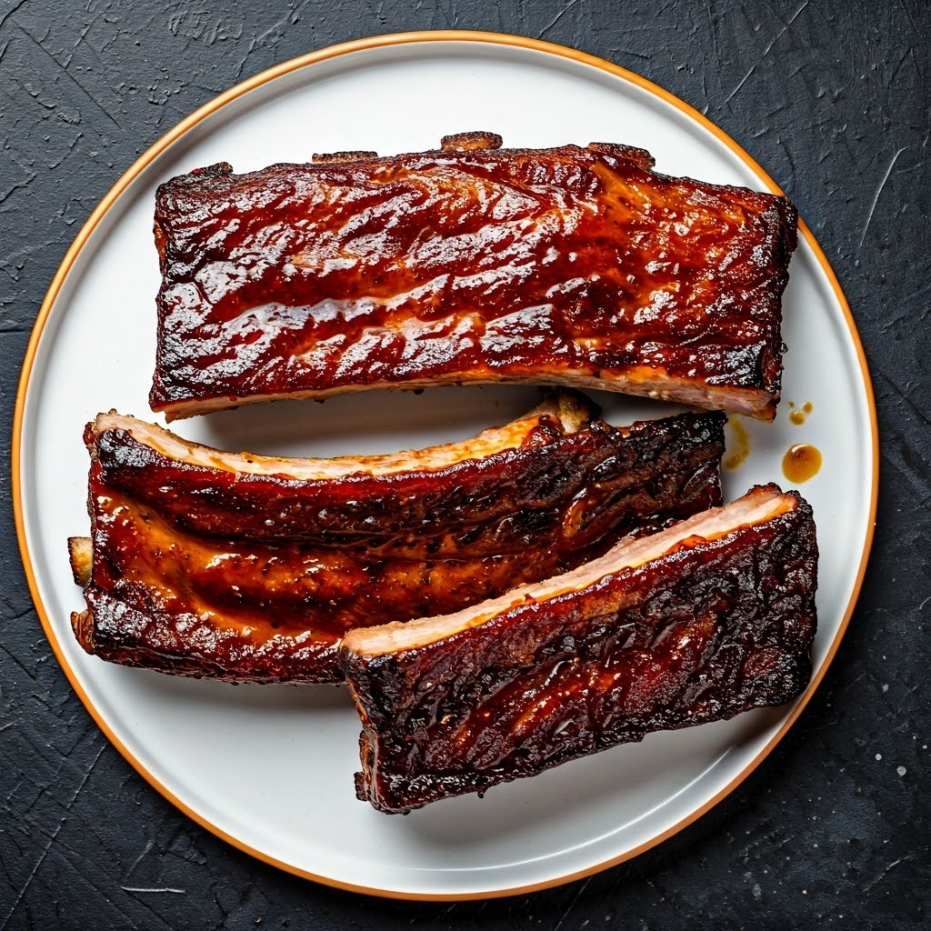 Smoked Spare Ribs with Sweet Bbq Glaze