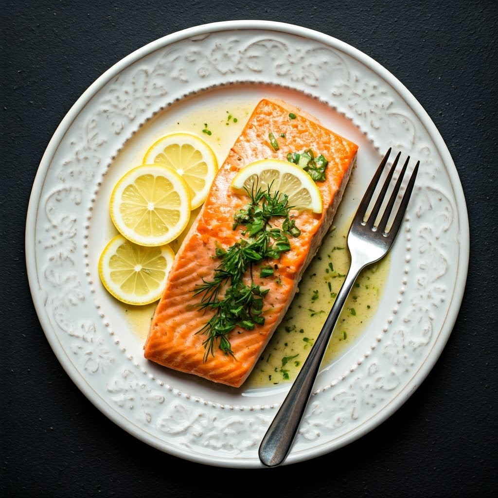 Pan-seared Salmon with Lemon-dill Sauce