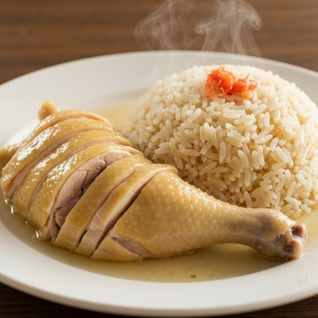 Hainanese Steamed Chicken and Fragrant Rice