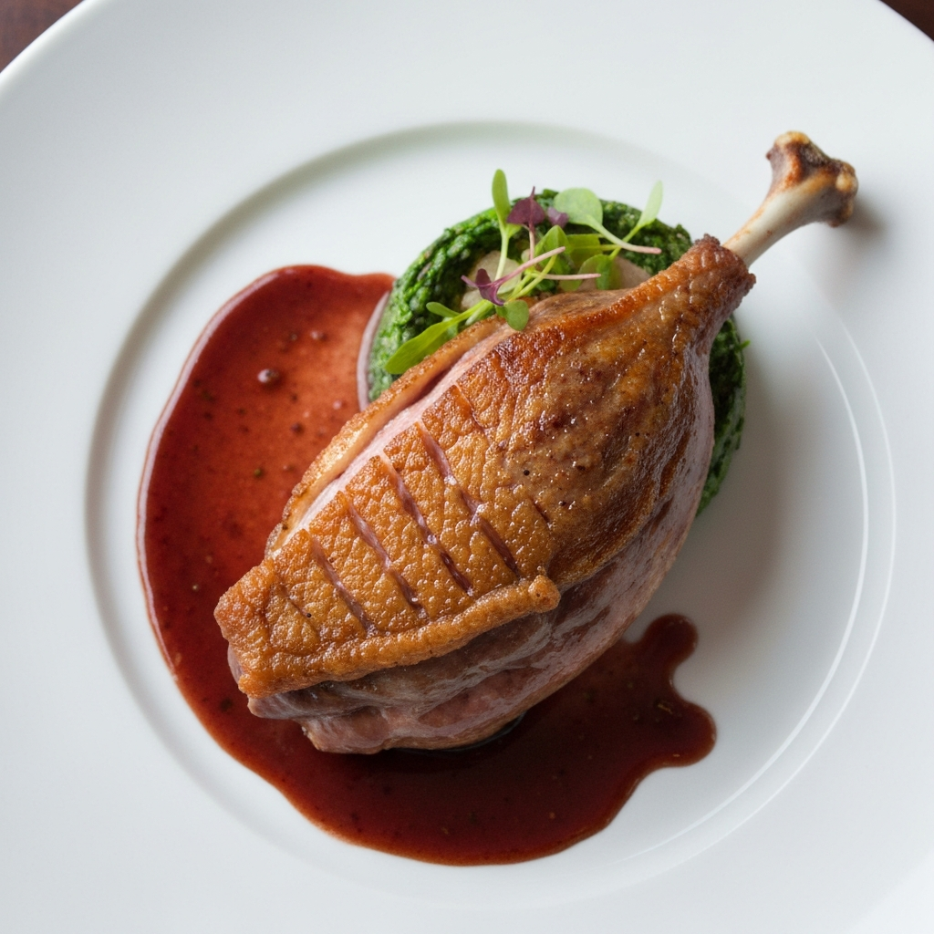 Pan-seared Duck Breast with Red Wine Reduction
