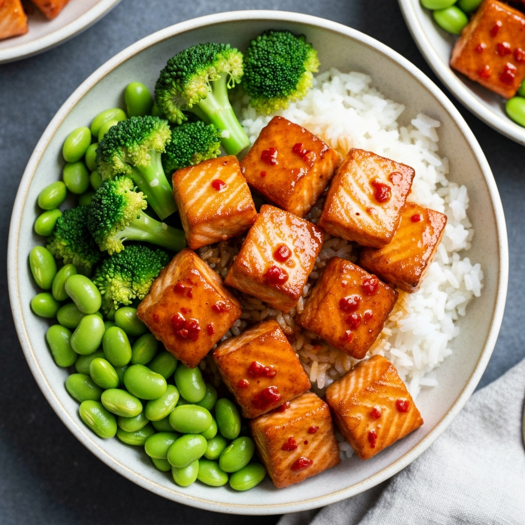 Chili Honey Garlic Salmon Bowls