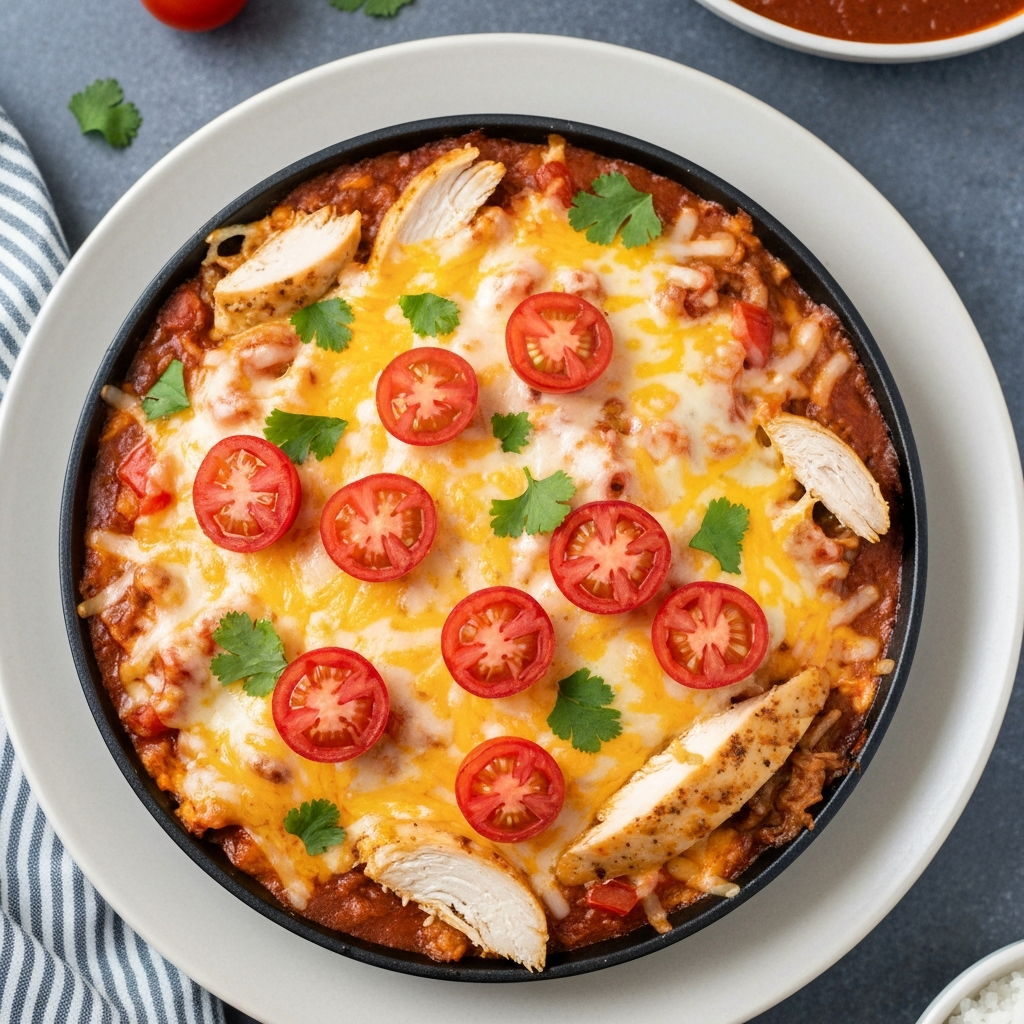Rotisserie Chicken Enchilada Skillet