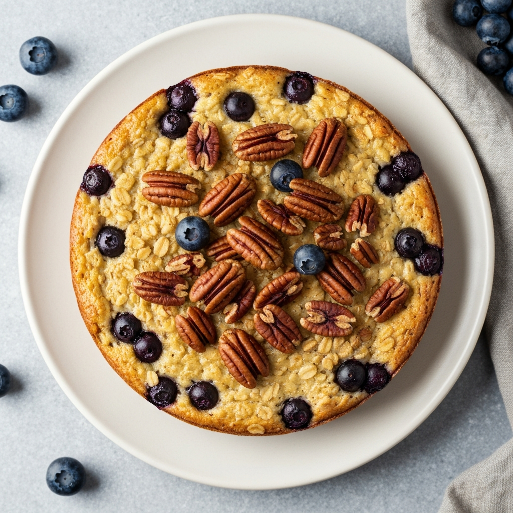 Blueberry Pecan Overnight Baked Oatmeal