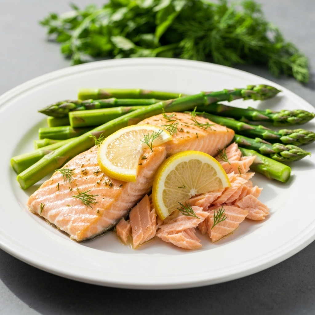 Lemon Herb Baked Salmon with Asparagus