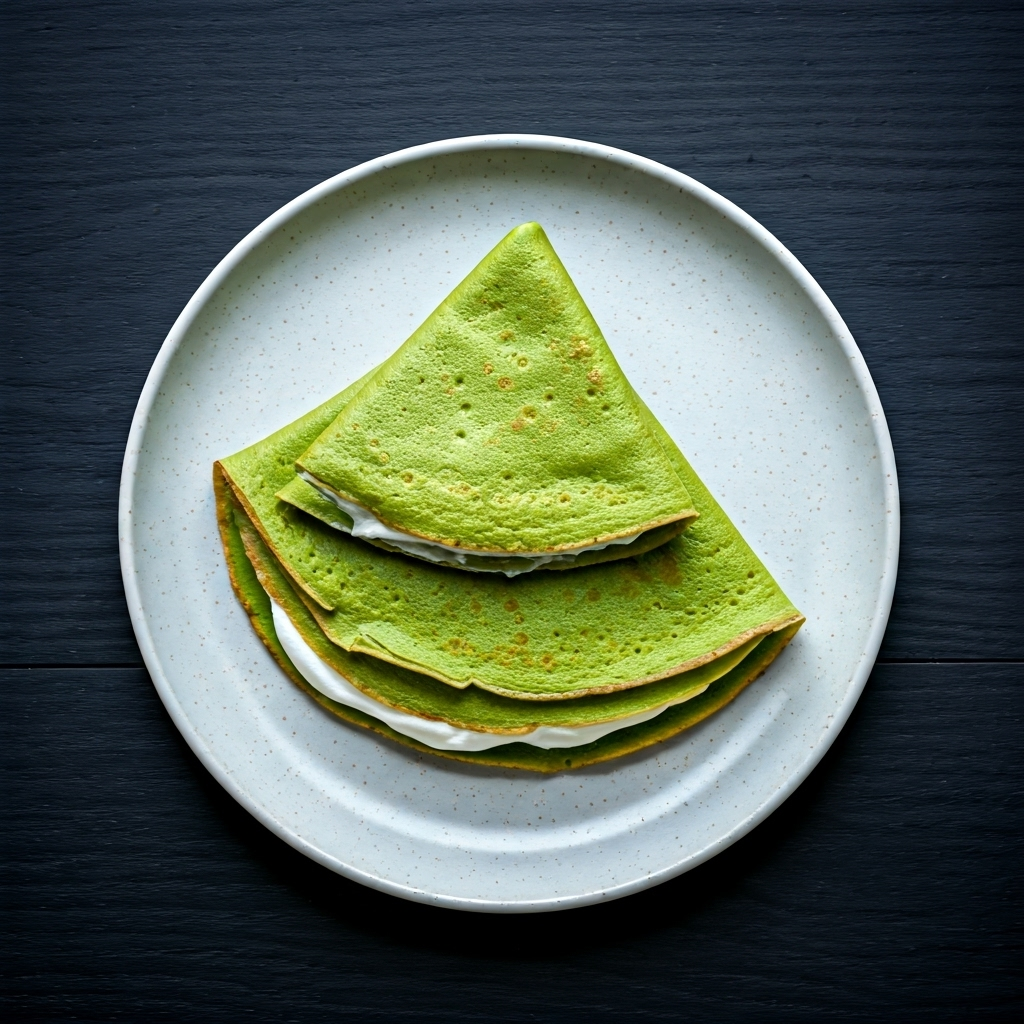 Matcha Crepes with Yuzu Cream