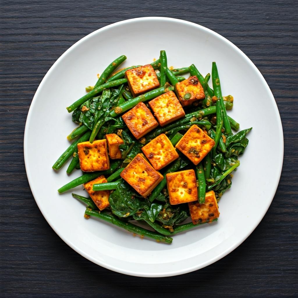Indian-spiced Tofu & Spinach Medley