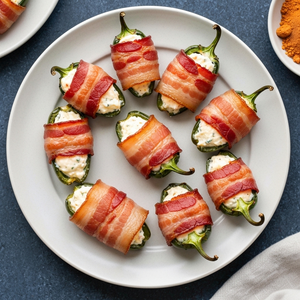 Smoked Paprika Bacon-wrapped Jalapeño Poppers