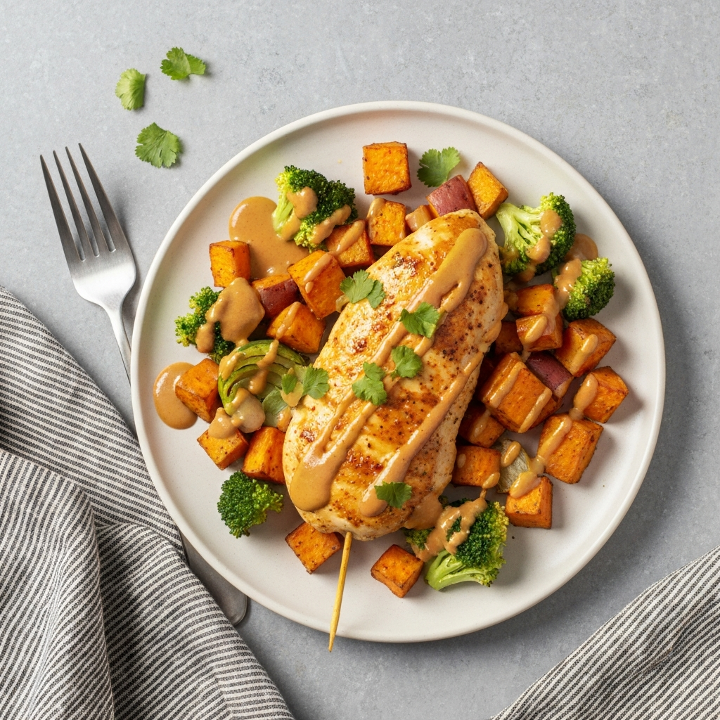 Spicy Peanut Chicken and Vegetables