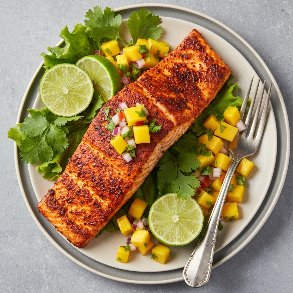 Blackened Salmon with Mango Salsa