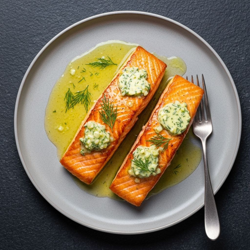 Pan-seared Salmon with Lemon Herb Butter