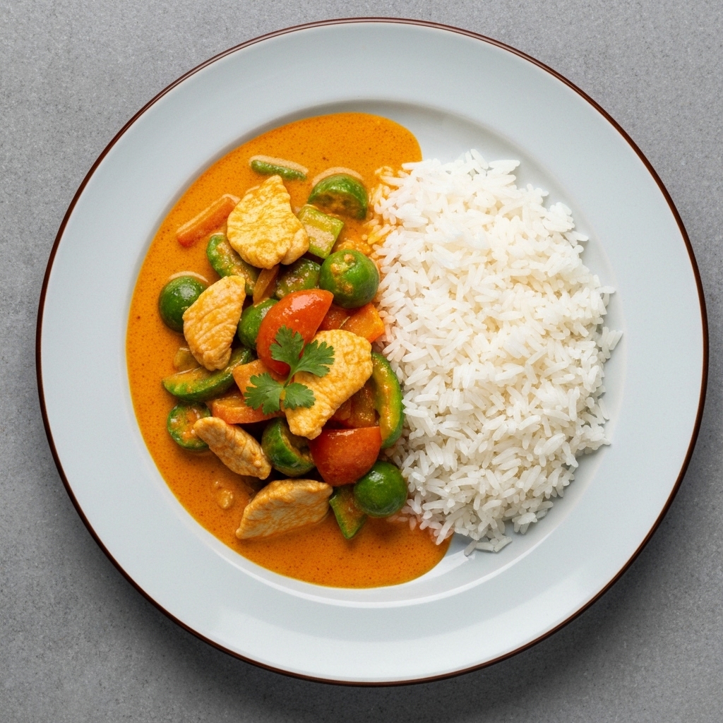 Thai Red Curry with Chicken and Jasmine Rice