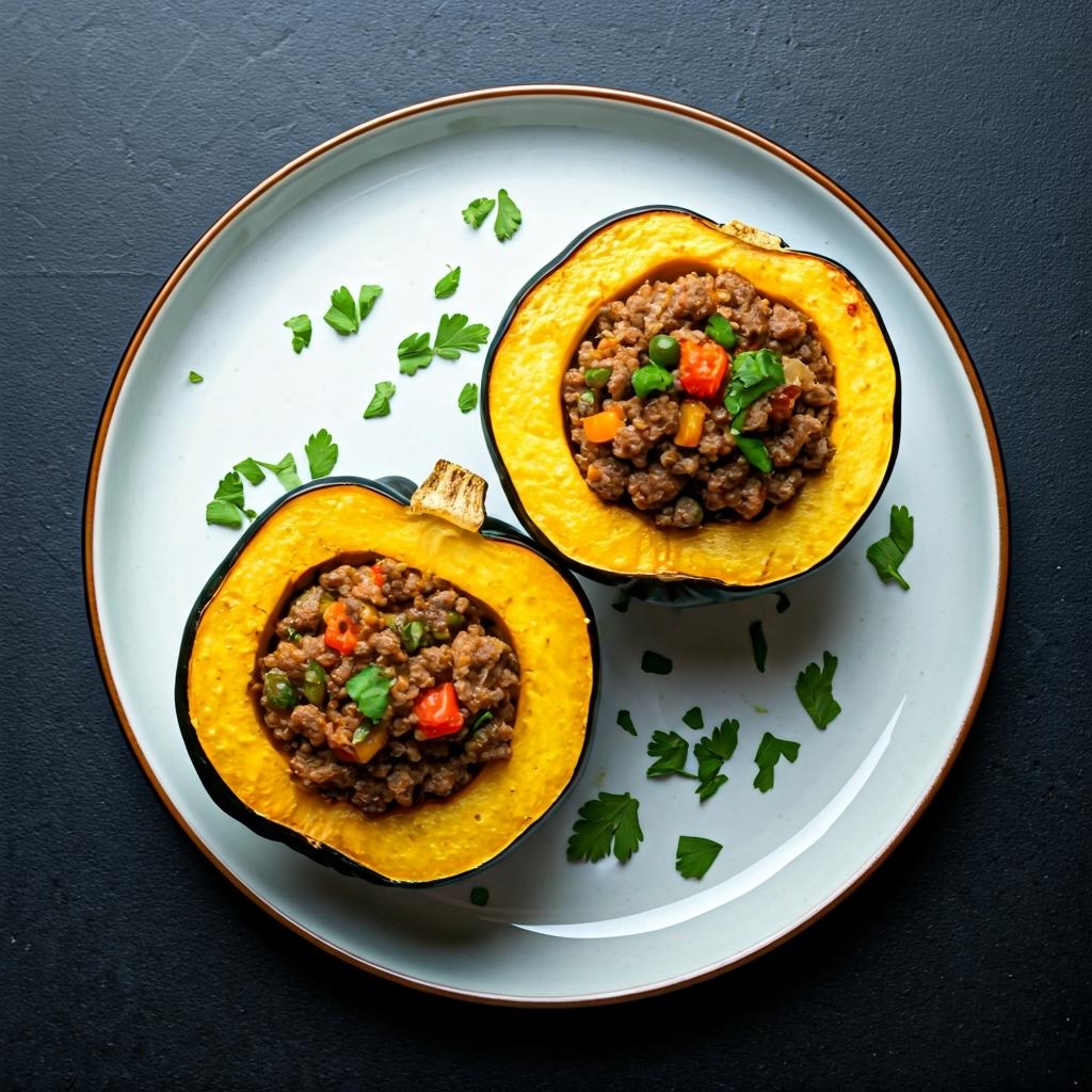 Hearty Beef Stuffed Acorn Squash
