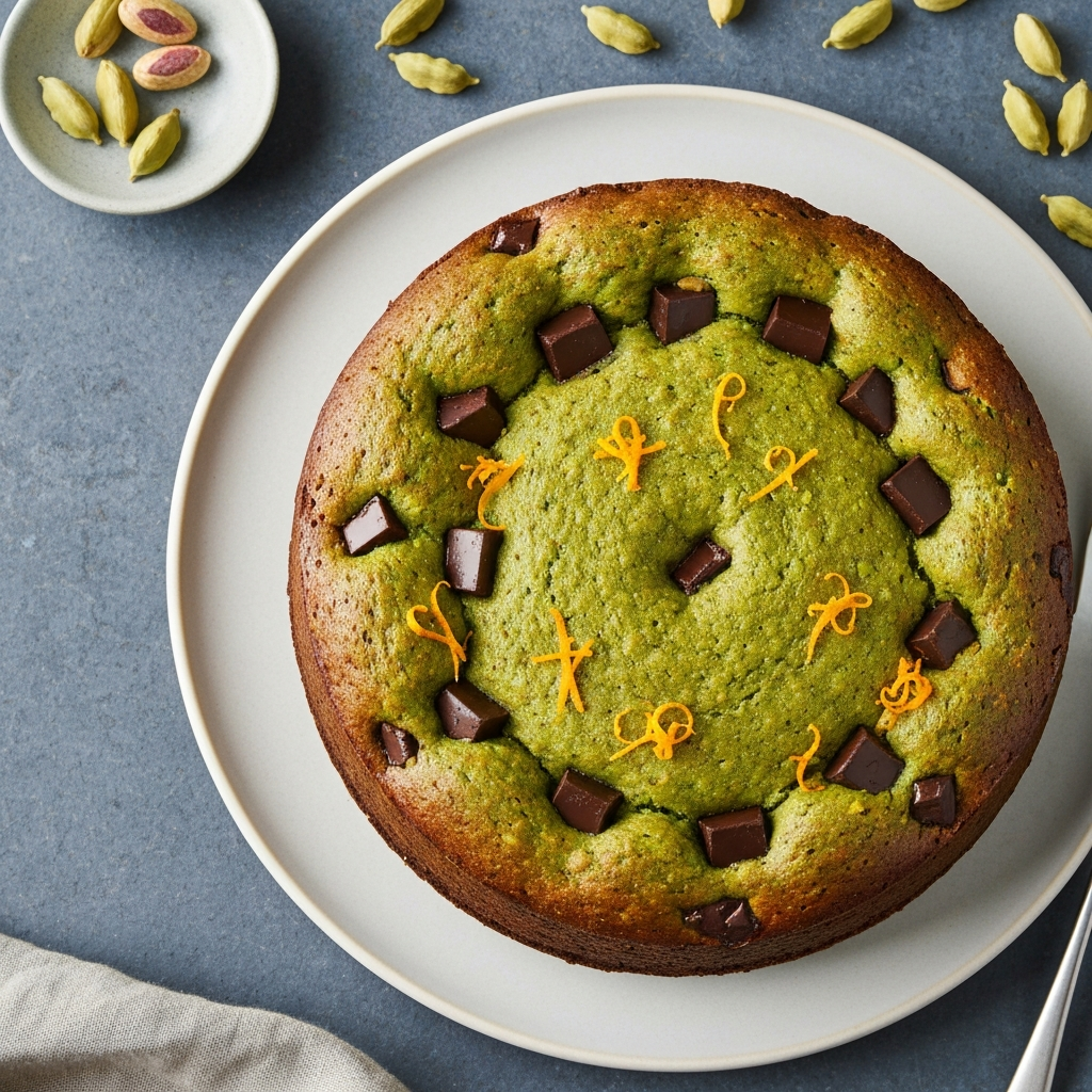 Pistachio-chocolate Snacking Cake