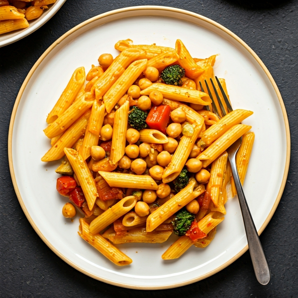 One-pot Pasta with Chickpeas and Veggies