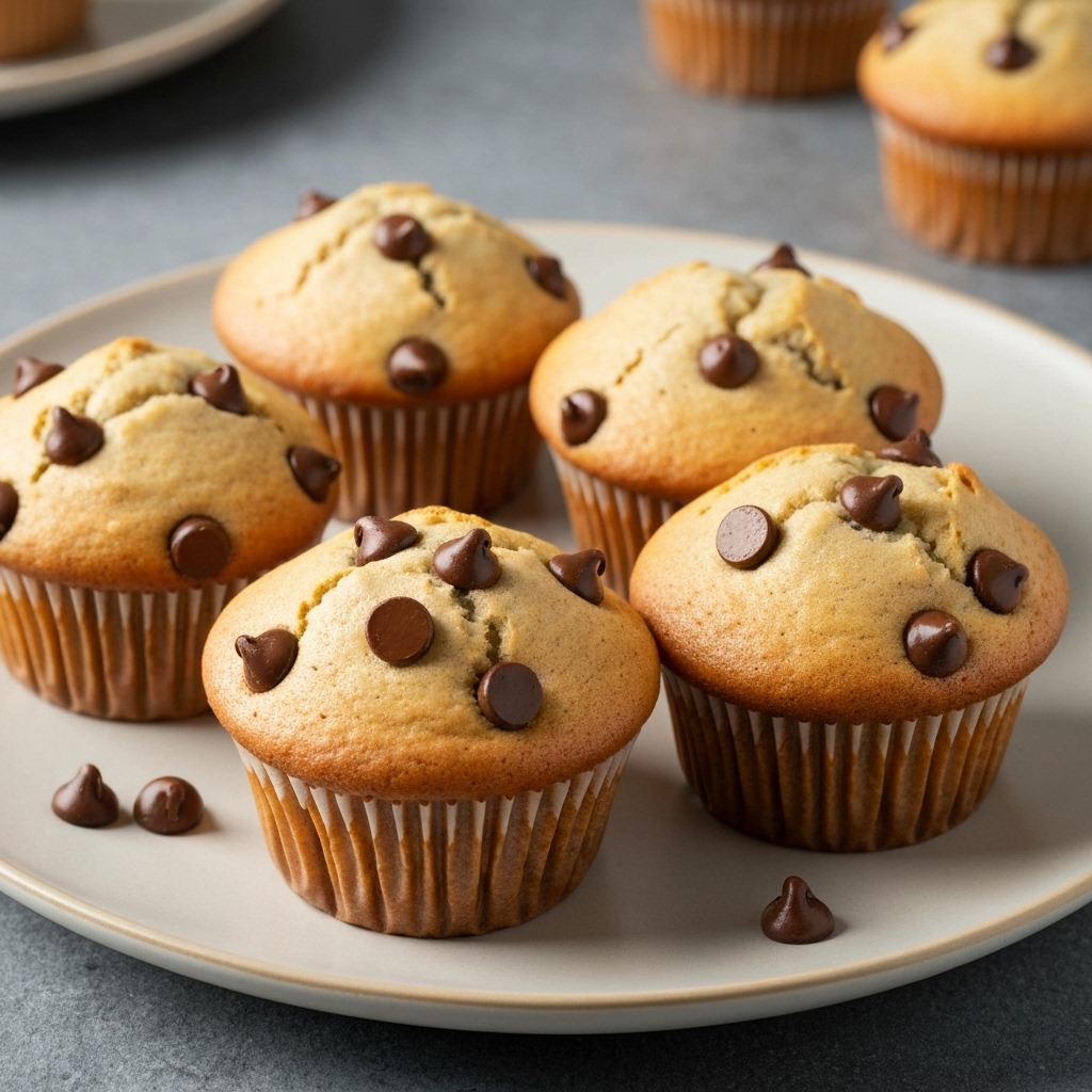 Fluffy Bakery-Style Chocolate Chip Muffins