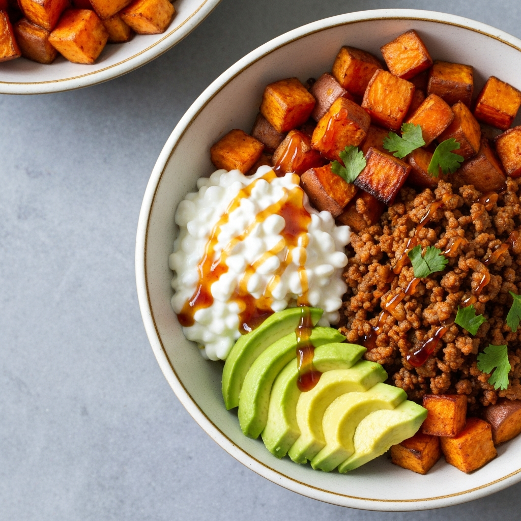 Hot Honey Cottage Cheese & Beef Power Bowls