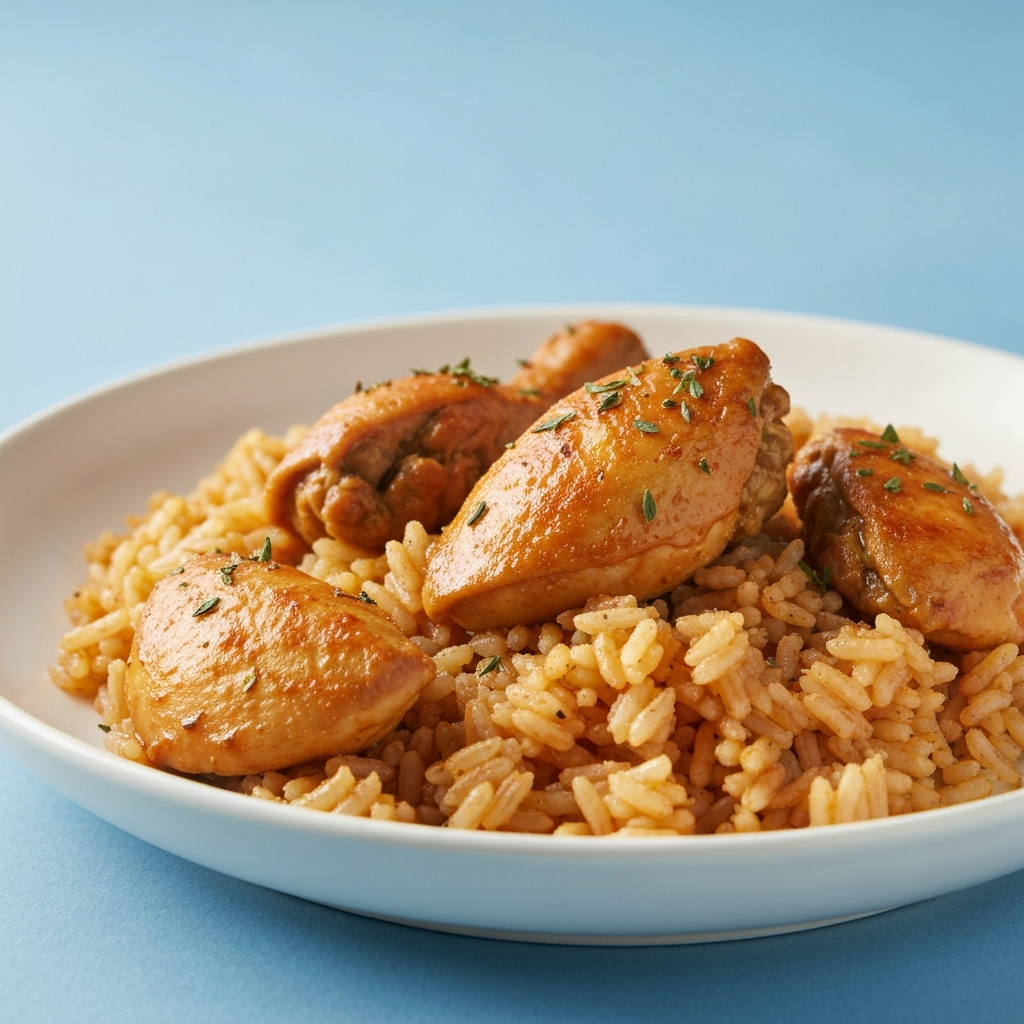 One-skillet Garlic Parmesan Chicken and Rice